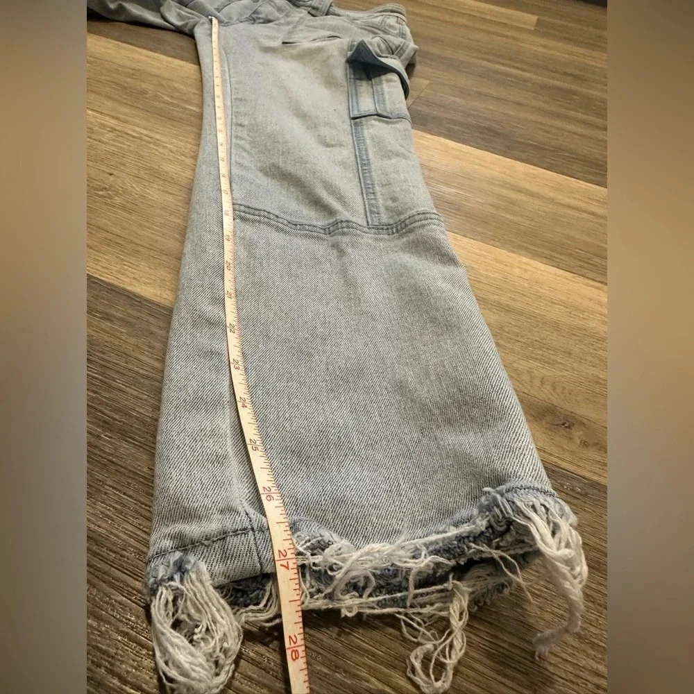 Kancan Jeans Winston High-Rise Cargo Slim Straight Size 7/27 Light Wash Denim - Picture 8 of 13